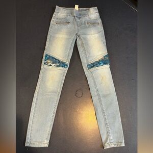 Justice Light Blue Denim Leggings